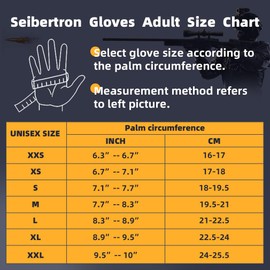 Seibertron Adult Or Youth S.O.L.A.G Sports Outdoor Full Finger Touchscreen Gloves Black XXL
