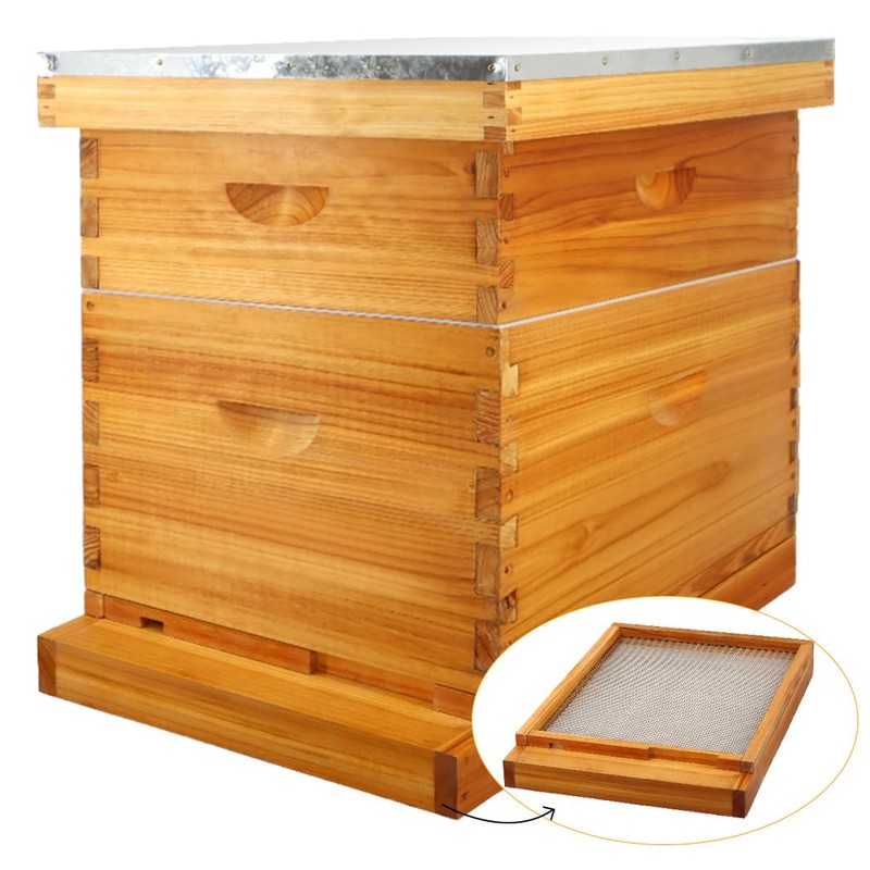 MayBee 10 Frame Screened Bottom Board Beehive Dipped in 100%
