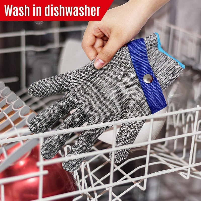 MAFORES Level 9 Cut Resistant Glove Stainless Steel Mesh Metal