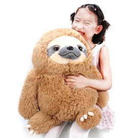 Winsterch Large Sloth Stuffed Animal,Kids Fluffy Stuffed Sloth Teddy Bear Birthday, Big Plush Sloth Gifts for Boys and Girls Sloth Toy (20 Inches, Brown)