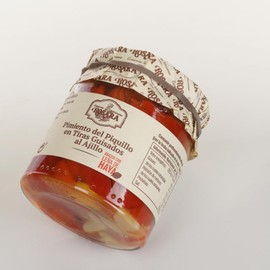 Piquillo Peppers in Strips Stewed with Garlic Jar 250 Ml