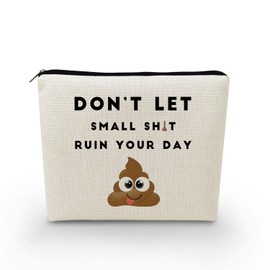 YULUENZE Unusual Prank Presents Funny Poop Inspiring Makeup Bag Toiletry Organizer Pouch with Zipper Poop Presents Birthday Christmas Practical Present Cool Gag Presents for Women Friends BFF
