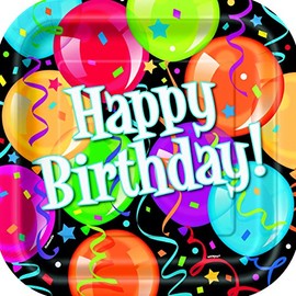 Unique Party 42015 - 23cm Square Bravo Birthday Party Plates, Pack of 8