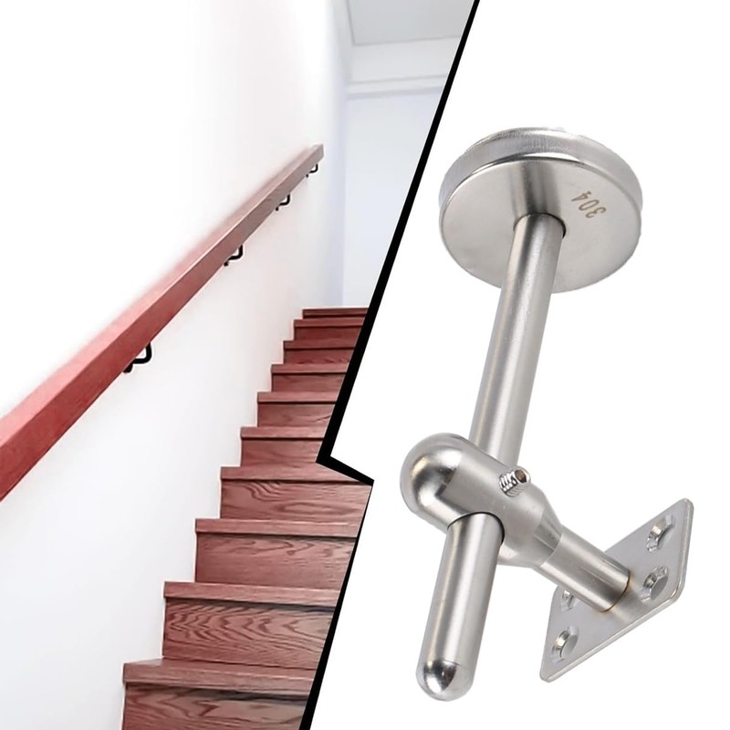 Nicear 2-Pack Adjustable Stainless Steel Handrail Brackets 304 SS Wall