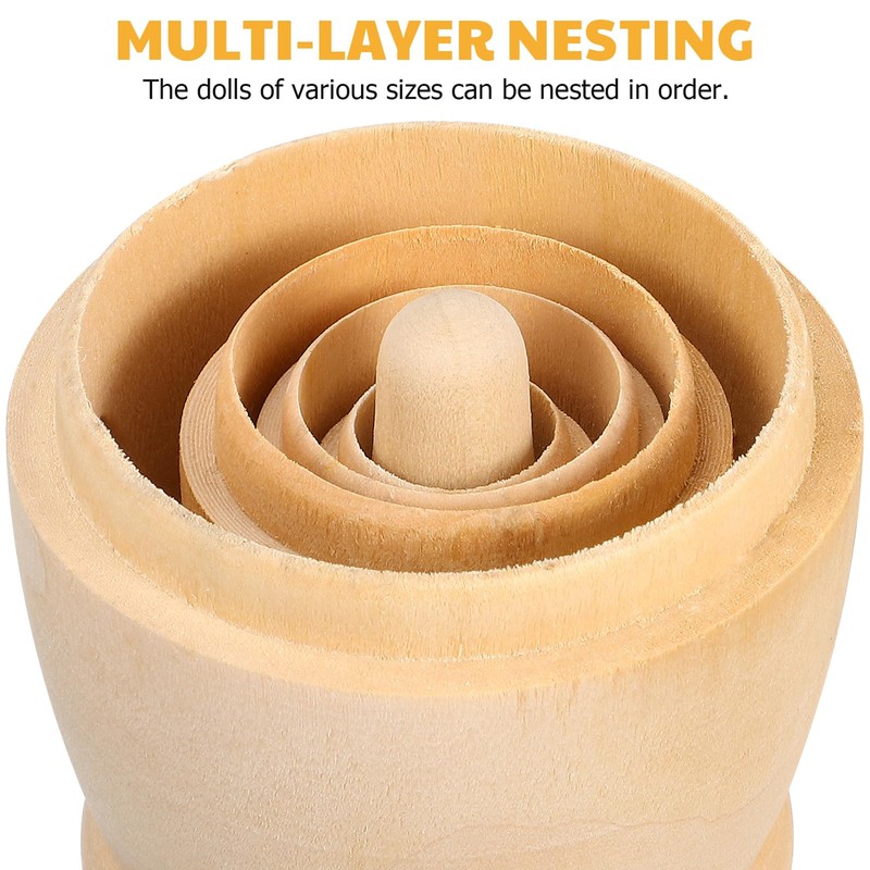 JOINPAYA Wooden Unpainted Nesting Dolls: Blank Nesting Dolls DIY Russian