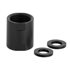 OFFO Shower Pipe Fitting, Brass Converter Adapter, G1/2 x G1/2 in Female Thread Shower Coupling for Shower Arm Home Bathroom Plumbing, Matte Black