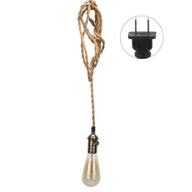 Vintage Style Single Head Hemp Rope Small Chandelier Pendant Light for Coffee Shop Bar 85-