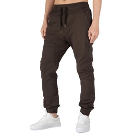 ITALYMORN Jogger Pants for Men Breathable Casual Pants (Dark Brown, Medium)