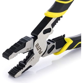 4-in-1 Combination Pliers 225 mm / 9 Inch with Wire Stripper + Wire Crimper + Wire Cutter + Winding Function, Chrome Vanadium Steel Forged