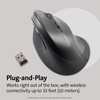 Kensington Ergonomic Vertical Wireless Mouse (K75575WW), Grey/Black