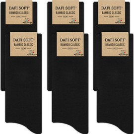 Dafi soft 6 Pack Men's Bamboo Dress Socks, Multipack, Made in Turkey (UK 6-8 / EU 39-42, 6x Black)