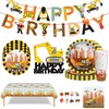 Partyhausy 91-Piece Construction Site Party Tableware Birthday Decoration, Digger Paper