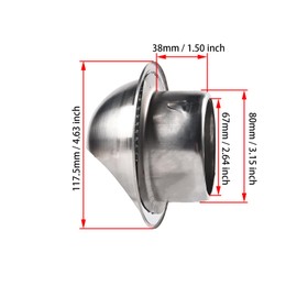 SagaSave HA7426A Stainless Steel Air Vent Ventilation Grill Covers Metal Round Wall Vent Gravity Flap Cover for the External Wall Exhaust, Fresh Air, Hood Exhaust (80mm)