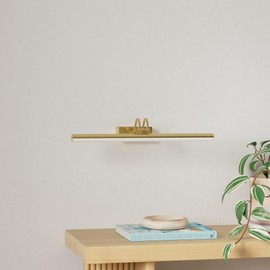 RAIFOOLLY Picture Light,16in Wireless Battery Wall Lighting,Remote Art Lights for Paintings with Timer and Dimmable for Display Photo,Frame,Portrait,Dartboard-Spray Painted Gold