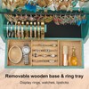 Earring Organizer, Rustic Wood 5 Layer Jewelry Organizer Stand