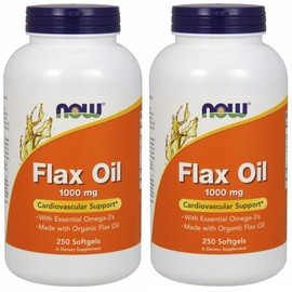 NauFoods [Value Set of 2] [Large Capacity] Flux Oil (Flaxseed), 1,000 mg, 250 tablets Flax Oil 1,000 mg 2...