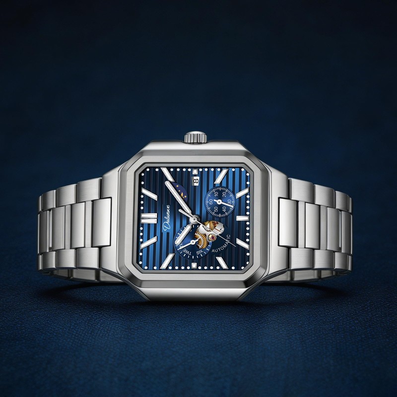 Men's Watch Automatic Mechanical Wristwatches for Men Fashion Square Design