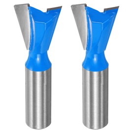 HARFINGTON 2pcs Dovetail Router Bit 7/8" Diameter 1/2" Shank Tungsten Carbide 14 Degree Dovetail Joint Drill Bit for Box Drawer Cabinet Joints Fine Woodworking