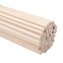 DOITEM 60 Pcs Natural Wooden Square Dowel Sticks - 5mm x 20cm/8 Inches - Extra Long Unfinished Strong Wood Lollypop & Craft Stick - Rods for Art, DIY Projects & Woodcraft