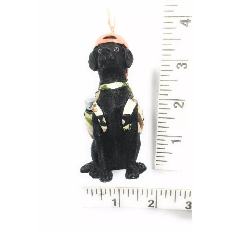 Kurt Adler Black Lab Hunting Dog w Backpack Christmas Ornament