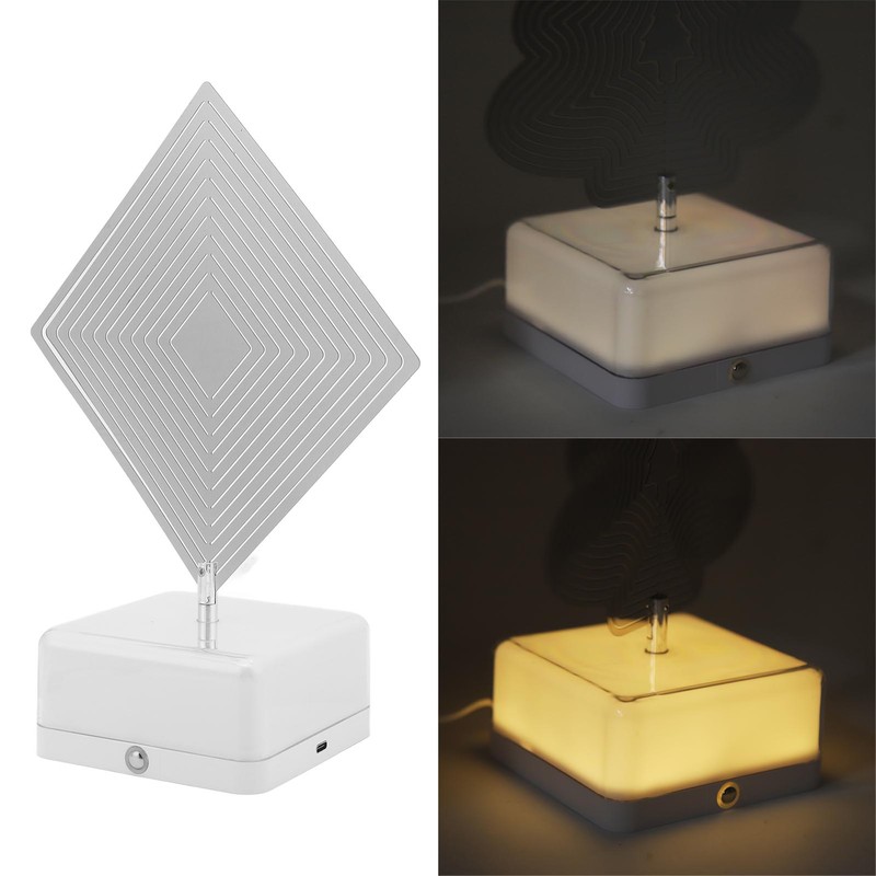 3D Metal Sheet Night Light Rotation Rechargeable Decoration 3D Night