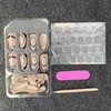 Pack of 24 French V-Shaped False Nails Flowers Flame Line