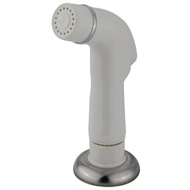 Kingston Brass Gourmetier KBS750SP Kitchen Faucet Sprayer, White Sprayer with Polished Chrome Flange