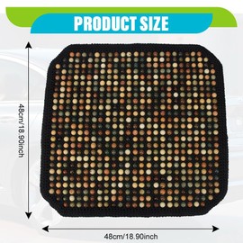 JSCARLIFE Natural Wood Bead Seat Cover Pad Mat Comfy Cool Summer Massage Car Seat Cushion (Square) for Truck,RV,Pickup,Office Chair Cover (Black Style2)