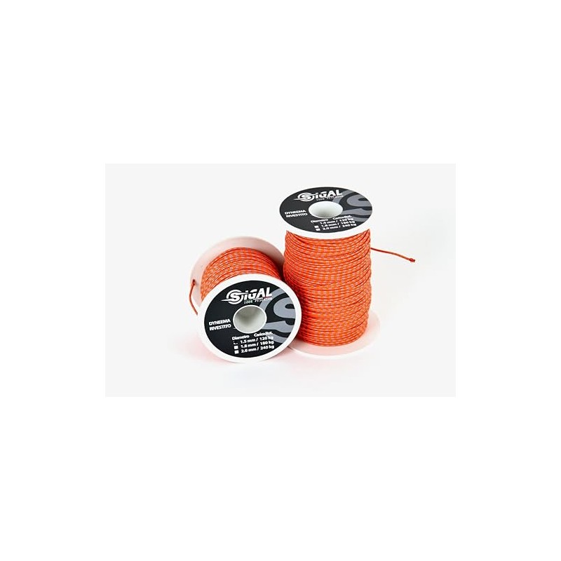 Sigalsub - Dyneema sand coated, Sk75, reel 50 m, ORANGE