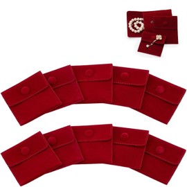 Hysgscwd 10Pcs Velvet Jewellery Pouches With Snap Button, Small Jewellery Storage Bags, Portable Jewelry Gift Bag, Coin Pouch for Storing Ring Candy Watch Necklace Bracelet Earring