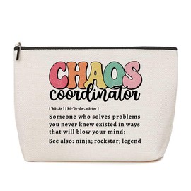 Chaos Coordinator Makeup Bag Chaos Coordinator Gifts Employee Appreciation Gifts Office Gifts Boss Lady Gifts for Women Coworker Manager Boss Day Birthday Christian Thank You Gifts Cosmetic Bag