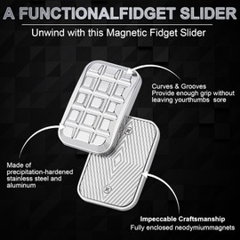 Magnetic Metal Fidget Toys-Magnetic Fidget Toys for Adult,Metal Brick Fidget Slider,Trackless Design Magnetic Slider,Help Relieve Depression/Angry/ADHD/Anxiety/Stress/Decompression,Gift for Adult Teen