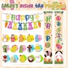 Easter Decorations Happy Easter Porch Banner Eggs Garland with Hanging