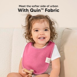 KeaBabies Pack of 8 Organic Baby Bibs Girls and Boys - Cotton Bibs Baby for Teething Soft and Absorbent Baby Bibs Washable for Infants and Toddlers (Rosewood)