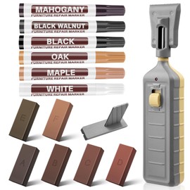 Laminate Floor Repair Kit with Heat Pen,Linoleum Repair Hard Wax 6 Color Wood Vinyl Floor Furniture Repair Kit Touch Up Marker Cover Scratches, Stains,Cabinet, Table Cracks, Holes for Door