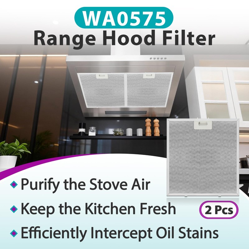 2Pcs WA0575 Range Hood Filter 14.4"x13.5"x0.35" Compatible with Vissani