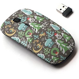 CJCBROES 2.4G Wireless Mouse with Cute Pattern Design for All Laptops and Desktops with Nano Receiver - Magic Wallpaper Paper