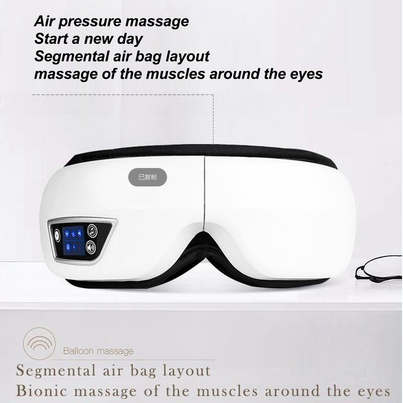 Eye Massager Rechargeable 38‑48℃ with Heat Bluetooth Music Eye Care
