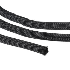 PATIKIL Cable Sleeve, 6.6 Ft x 0.2" Wire Manager Cord Protector Trolling Motor Cable Sleeve Dog Cat Cord Wrap Protector for Computer Wire Organizer Hose