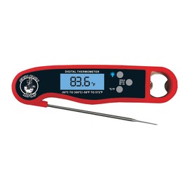 Grill Your As* Off Instant Read Meat Thermometer - IP67 Waterproof Food Thermometer for Cooking, Grilling or BBQ - Ultra Fast Reading Digital Meat Thermometer with Corkscrew Design & Built-in Magnet