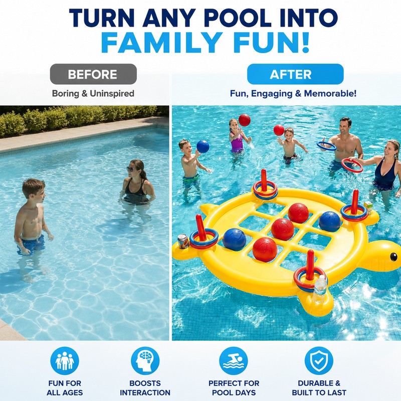 2-in-1 Inflatable Pool Game Set for Kids & Adults –