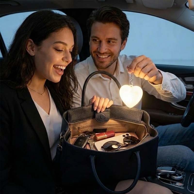 Purse Light with Auto Sensor, Touch Control, Rechargeable Heart Shaped