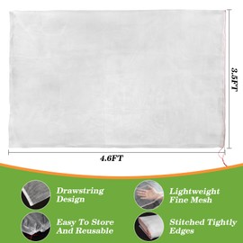 Sukh Bird Netting for Garden - 3.5 x 4.6 FT Garden Netting Pest Barrier Mesh Bags Drawstring Plant Covers Protection Fruit Tomato Strawberry Blueberry Bush from Chicken,Insect,Poultry,Cicadas,Deer