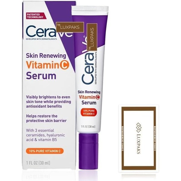LUXPAKS Wipe bundled with Vitamin C Serum for Skin Brightening