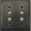 Antique Pewter 2 Gang Push Button Light Switch Wall Plate
