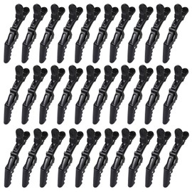 30 pcs Crocodile Clips Hair for Styling Sectioning Non Slip Grip Hairdressing Clips for Cutting Durable Professional Salon Hair Clips Women, Girls, Home (Black)