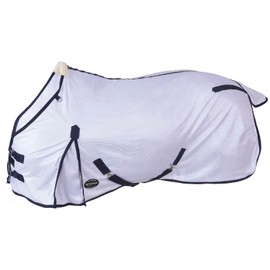 Reinsman Fly Sheet - Lightweight Breathable Ventilated Non-Slip Standard Neck Summer Mesh Sheet for Horses, White - 78"