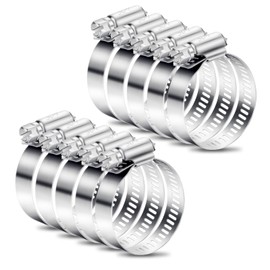 10PCS Jubilee Clips Assorted 21-44mm Hose Clamps Adjustable Hose Clips Stainless Steel Hose Pipe Clips Worm Drive Small for Flexible Exhaust Hose Pipe Washing Machine Garden Connections