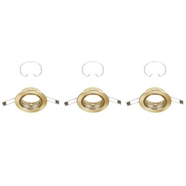 BRILONER - Set of 3 Recessed Spotlight Frames, Includes GU10 Socket, Swivelling, Hole Size 68 mm, IP23, 230 V, Mounting Frame, Recessed Spotlights, Ceiling Spots, 86 x 65 mm (DxH), Gold-Coloured