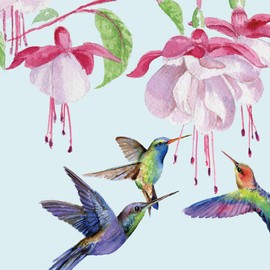 3D Treasures birthday greeting card - HUMMINGBIRDS